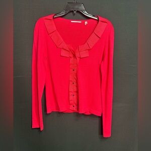 Tahari Vibrant Red Knit Top size M brand new w tags